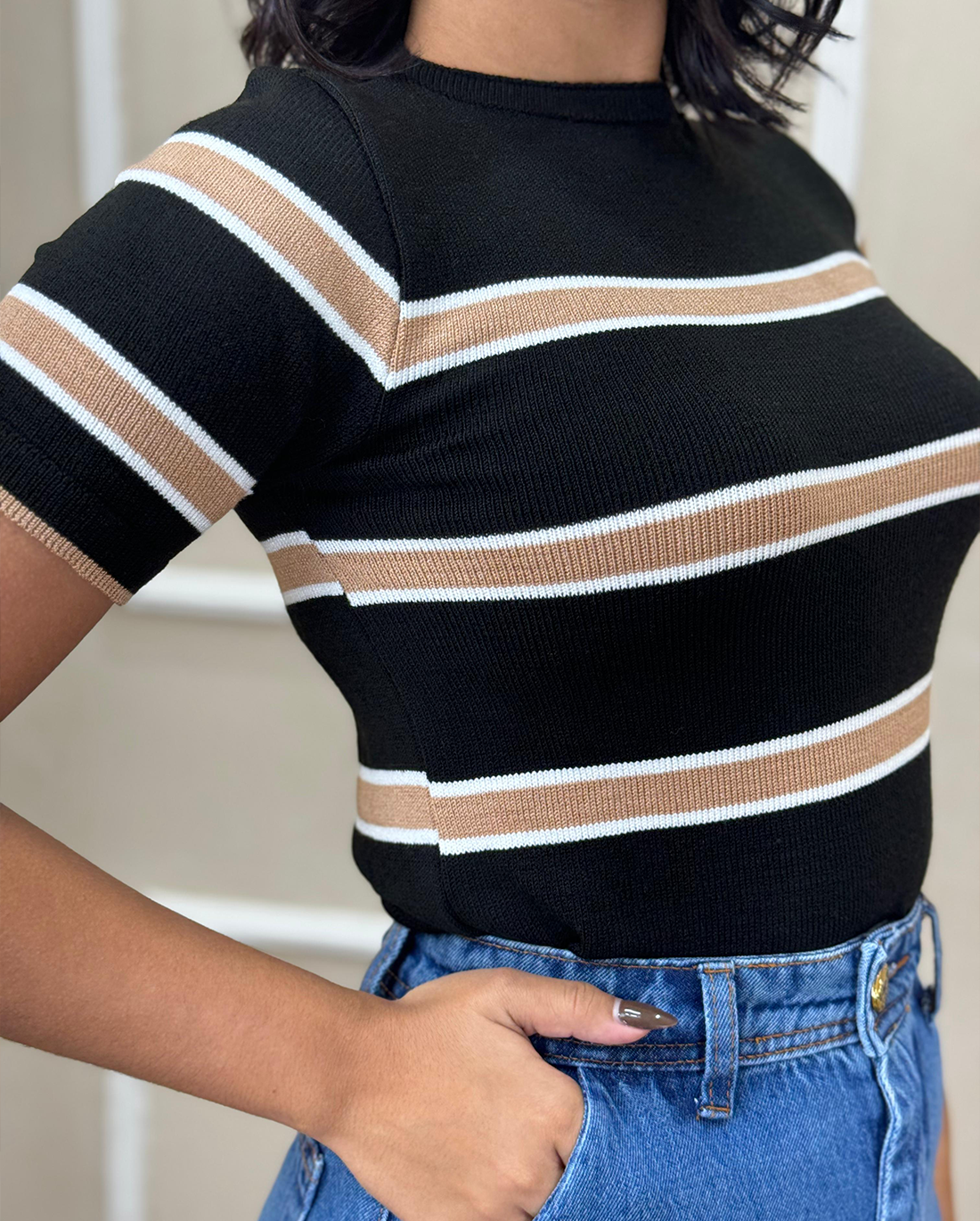 Blusa de Tricot listrada
