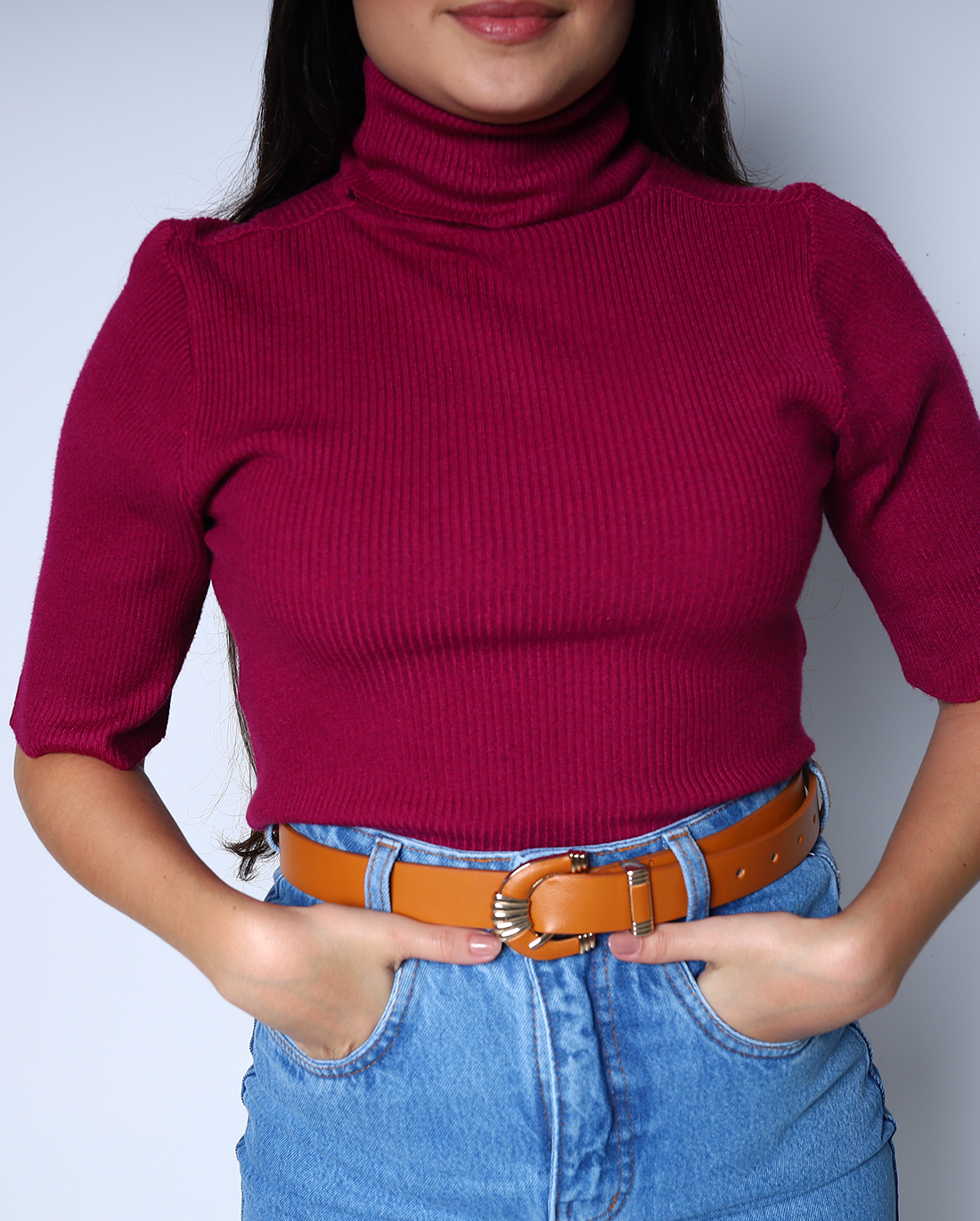Blusa em malha canelada