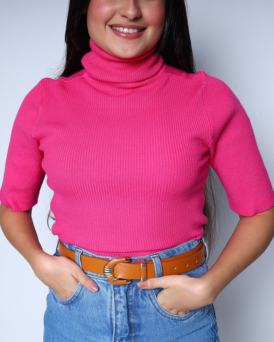 Blusa em malha canelada