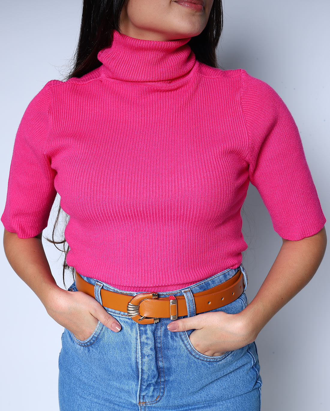Blusa em malha canelada