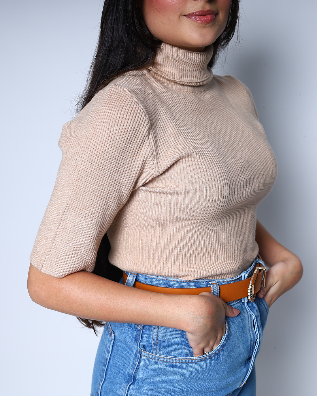 Blusa em malha canelada