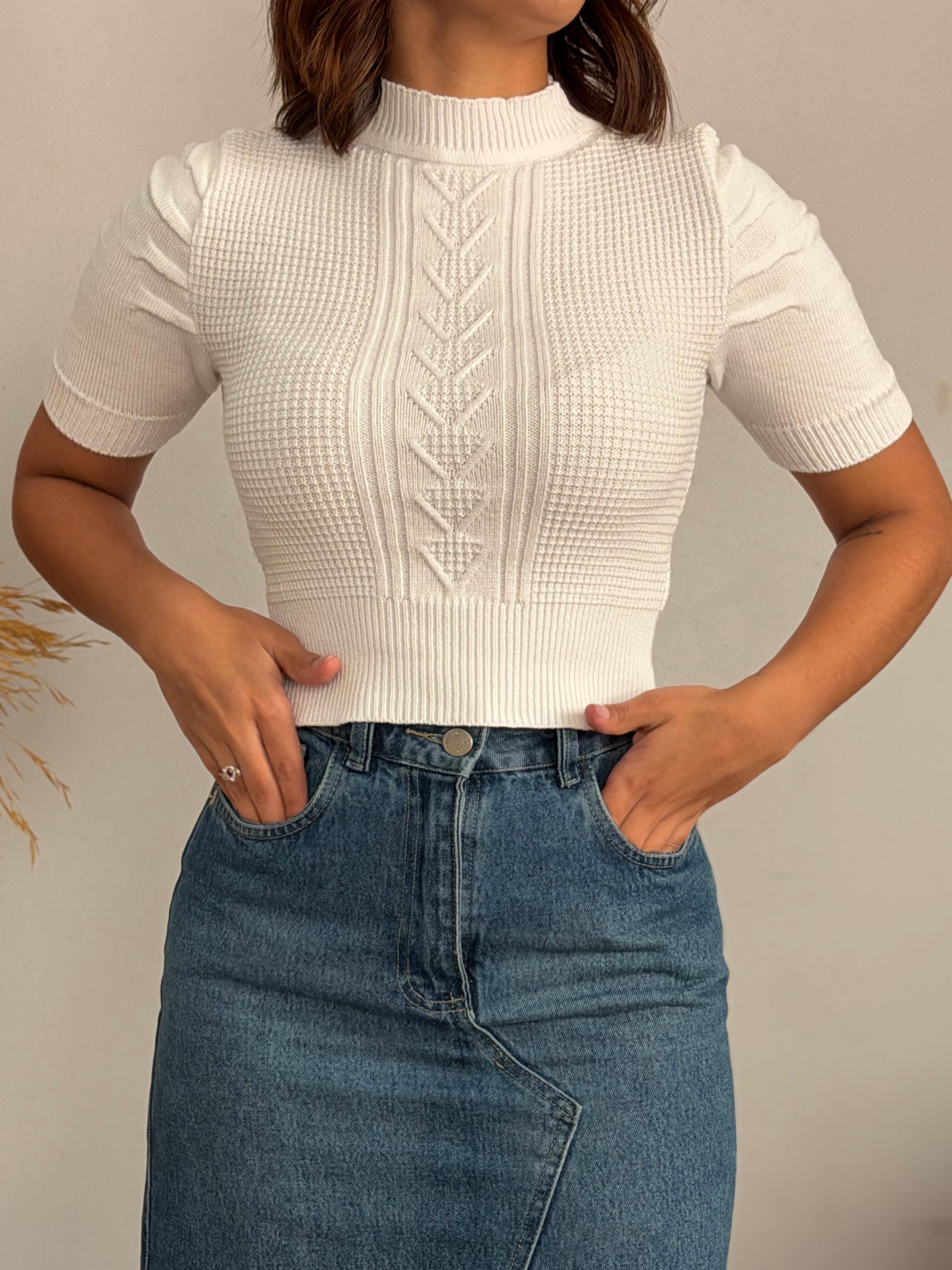 Blusa tricot modal tramado