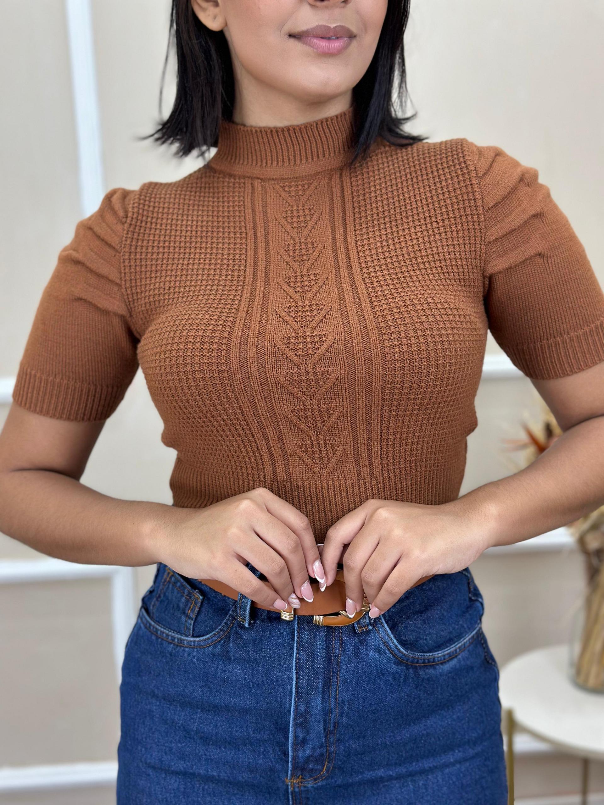 Blusa tricot modal tramado