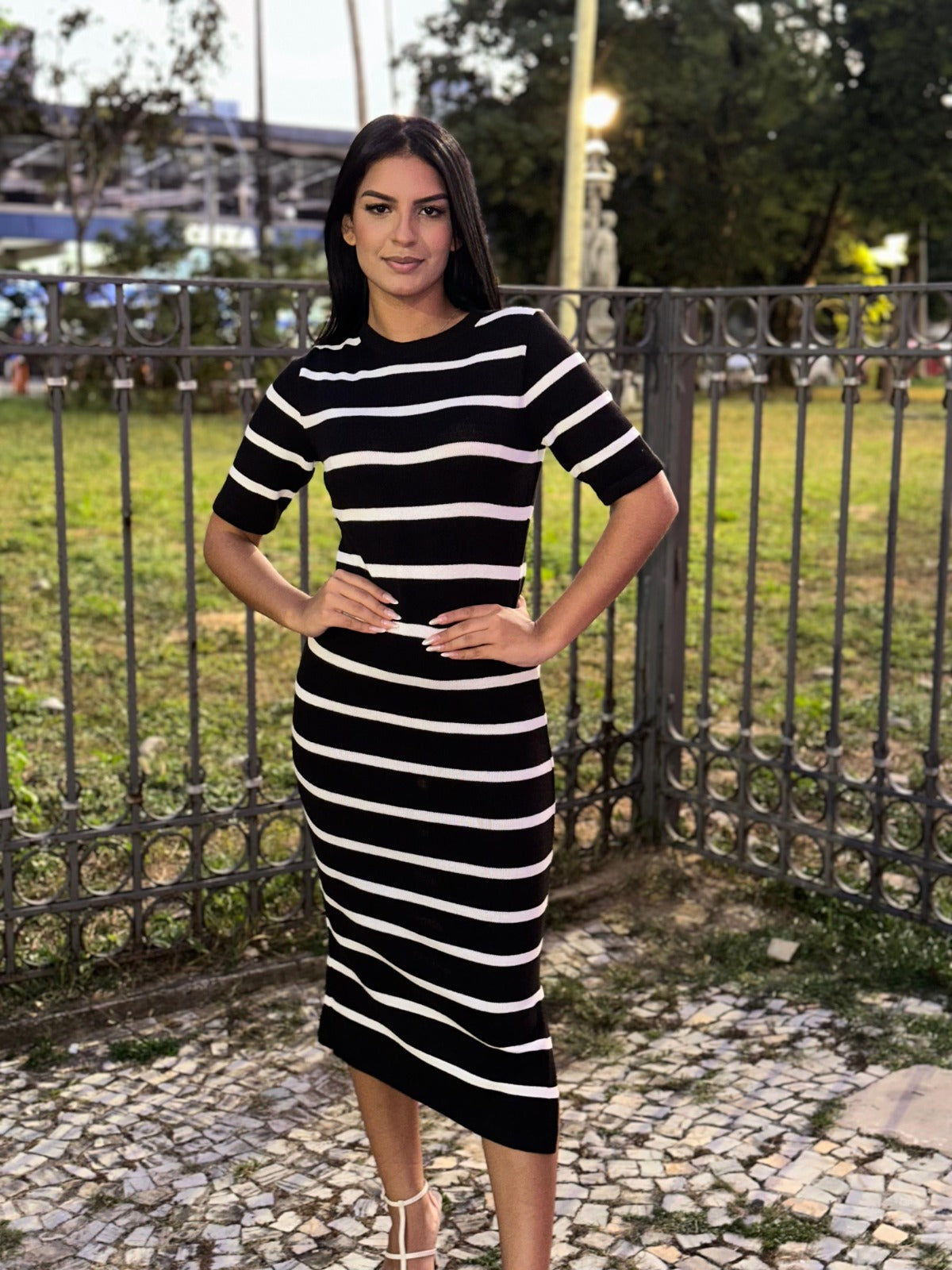 Vestido de Tricot listrado