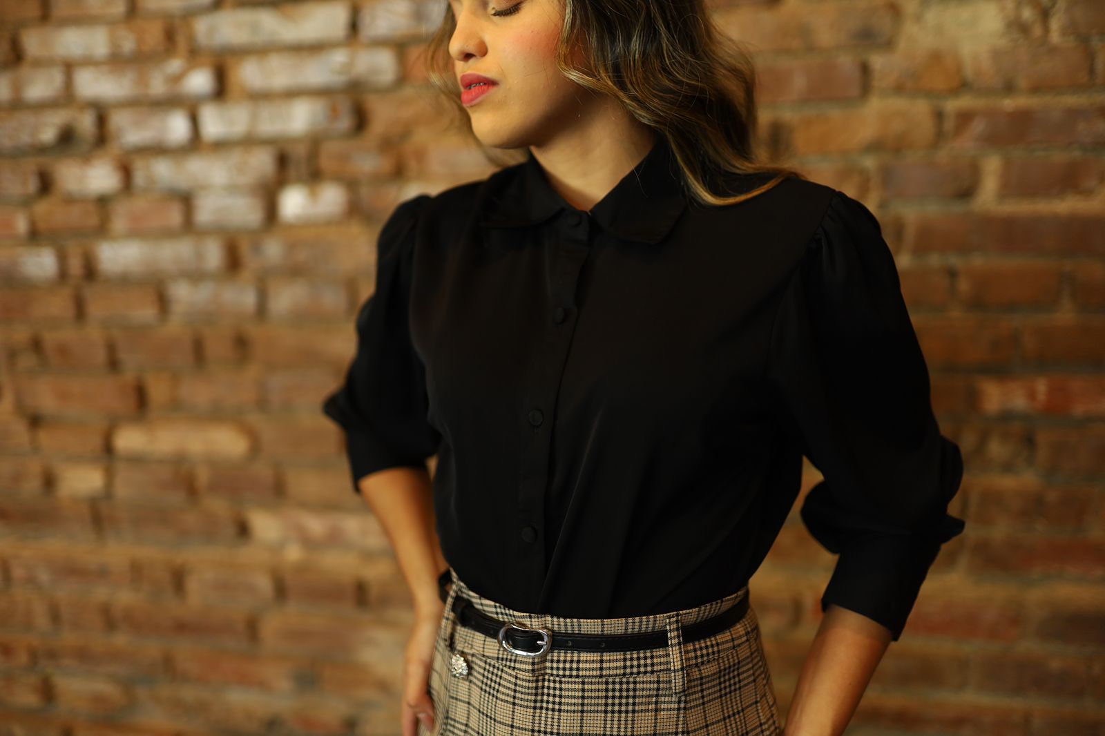 Blusa em Crepe de Alfaiataria