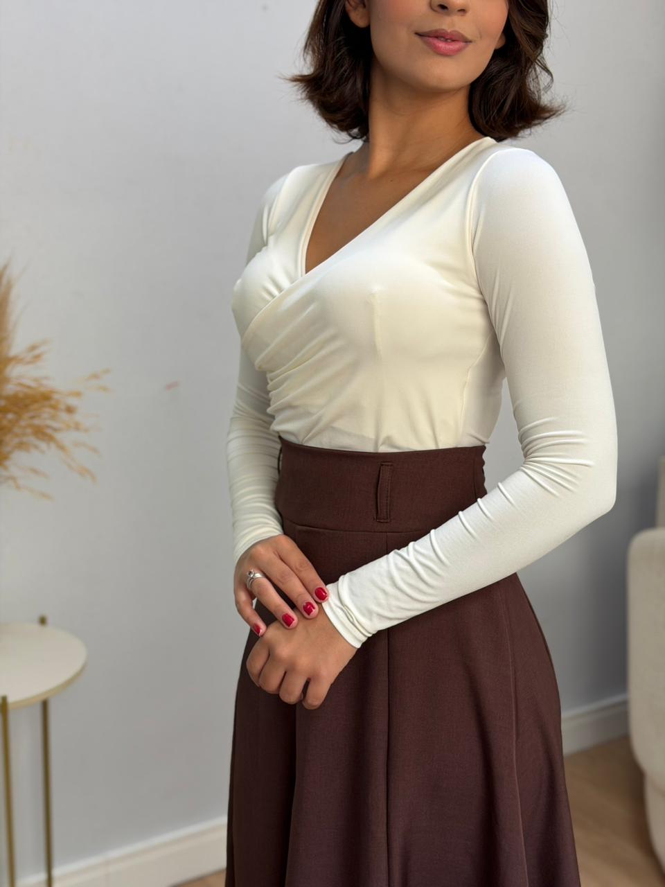 Body transpassado poliamida premium