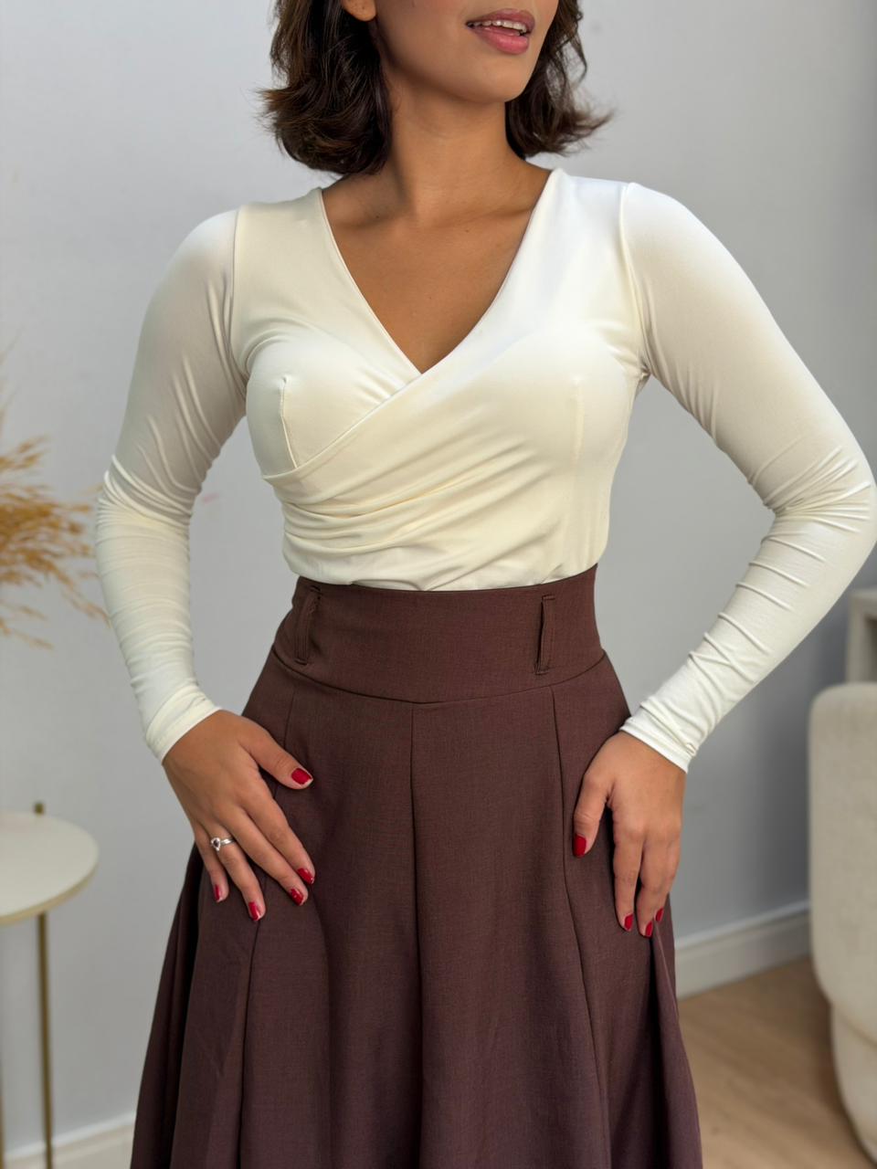 Body transpassado poliamida premium